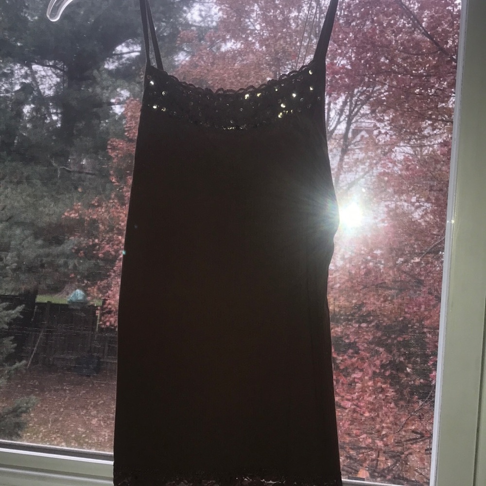 Brown sparkly tank top